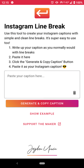 instagram line break 應用程式介面